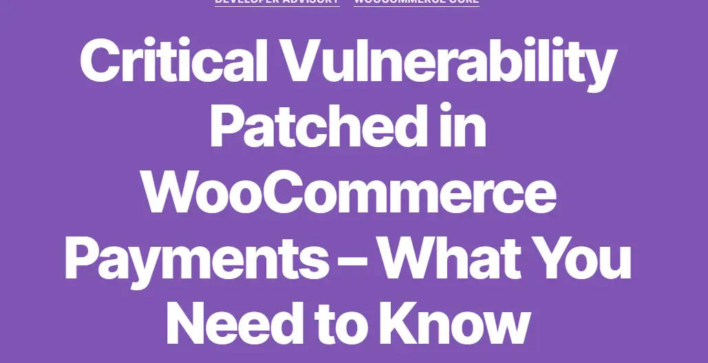 Critical Vulnerability In Woocommerce Image